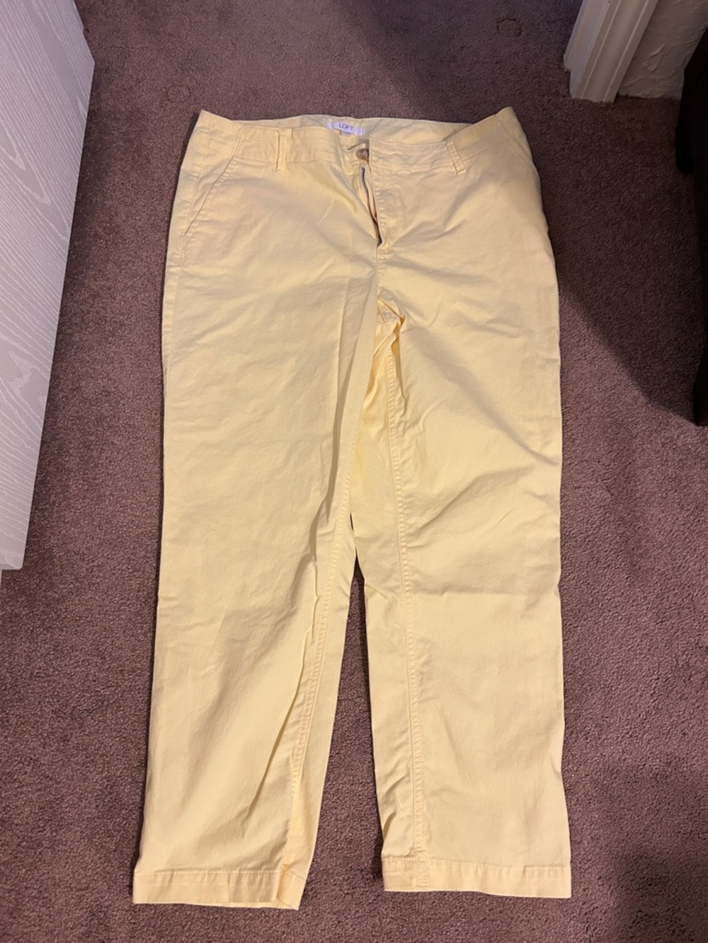 Light Yellow Cotton Chino Pants